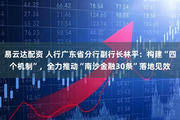 易云达配资 人行广东省分行副行长林平：构建“四个机制”，全力推动“南沙金融30条”落地见效