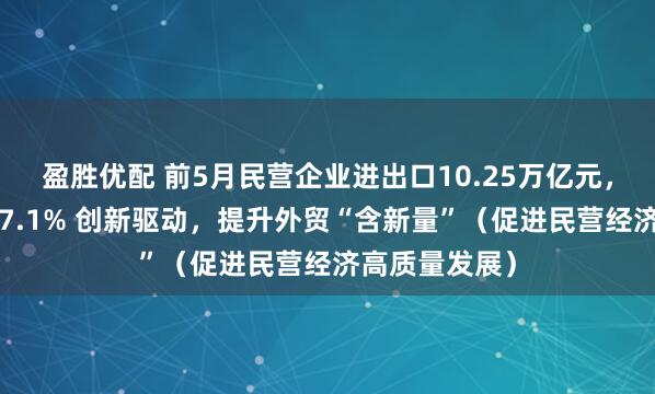 盈胜优配 前5月民营企业进出口10.25万亿元，占外贸总值57.1% 创新驱动，提升外贸“含新量”（促进民营经济高质量发展）